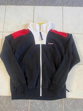 Columbia Disney Black Red White Zip-Up Fleece Jacket